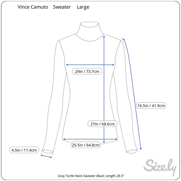 VINCE CAMUTO | Gray Mock Neck Sweater Large - Picture 14 of 14